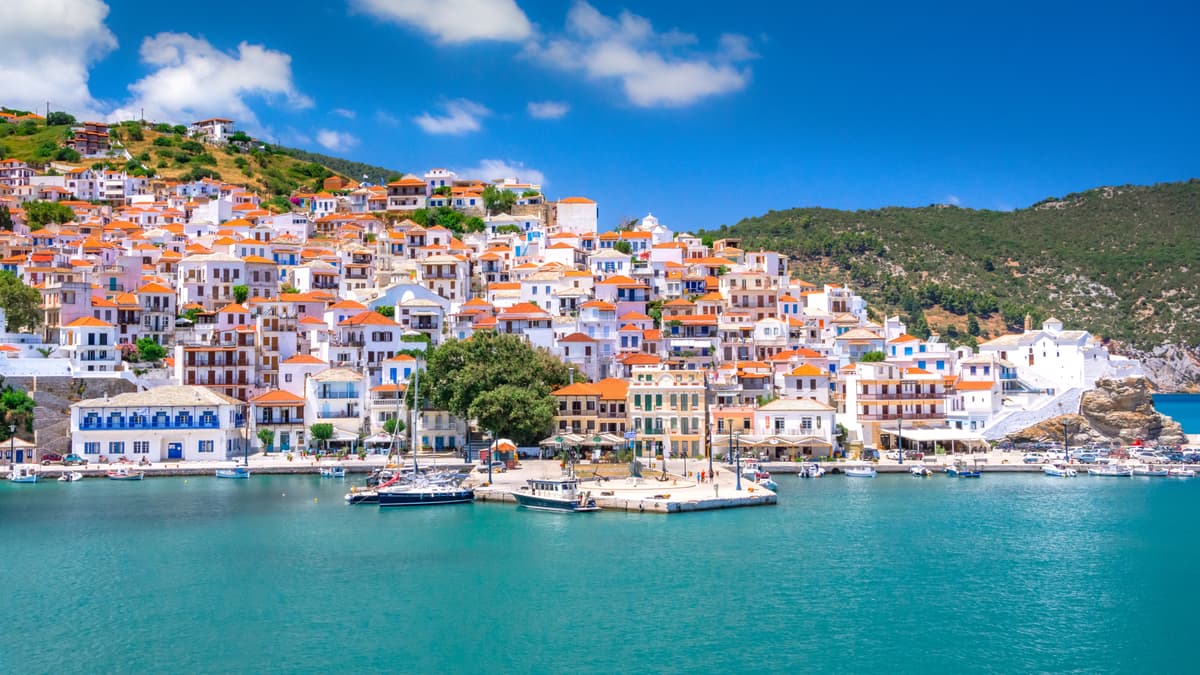 Skopelos Häuserfront