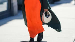 Kleid Frau orange Herbst