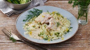 Seelachsfilet in Meerettichsahne