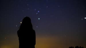 Wochenhoroskop: Frau blickt in den Sternenhimmel