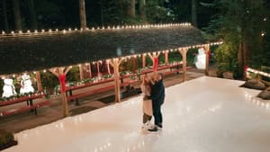 Mel und Jack aus Virgin River auf einer Eisbahn am Schlittschuhlaufen.
