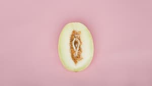Honigmelone in Form einer Vulva