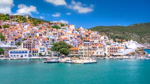 Skopelos Häuserfront