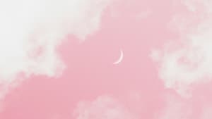 Mond an rosa Himmel