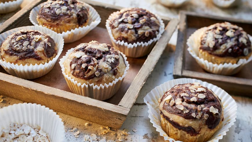 Vegane Muffins mit Haferflocken und Banane