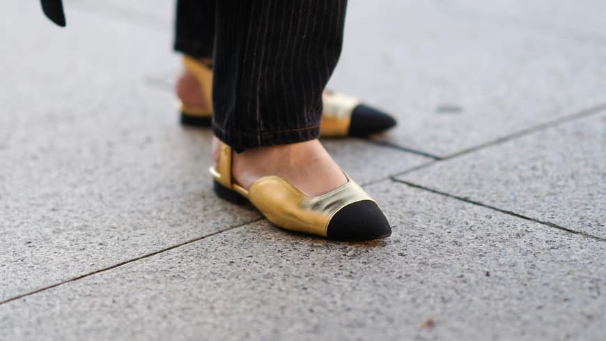 Goldene Slingback Ballerinas