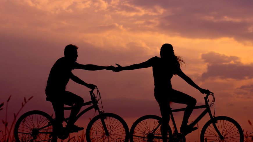 Fahrrad fahren in der Dämmerung