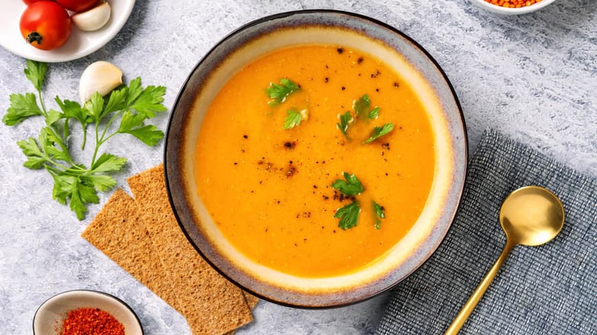 Linse-Kokos-Curry-Suppe
