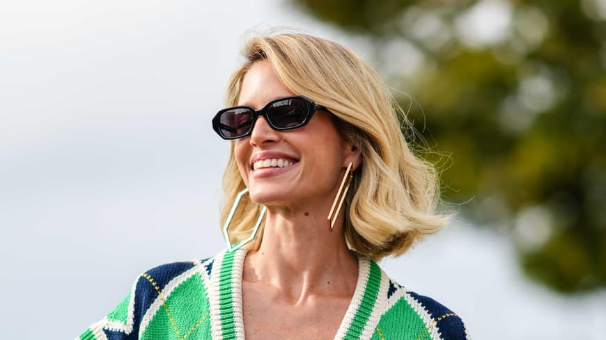 Frau mit Long Bob