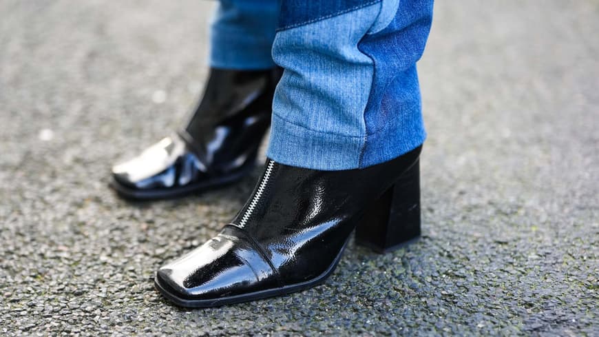 Lack-Stiefeletten