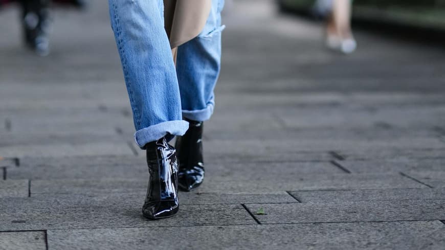 Lack-Stiefeletten