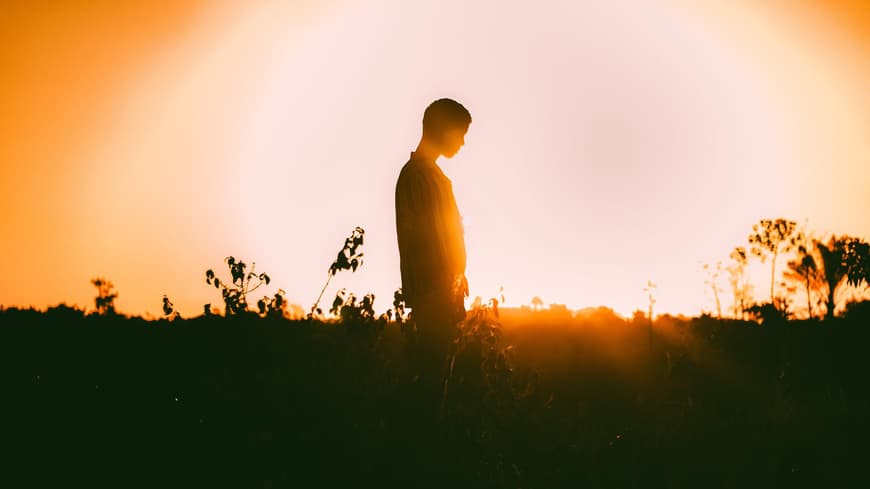 Silhouette von einem Mann