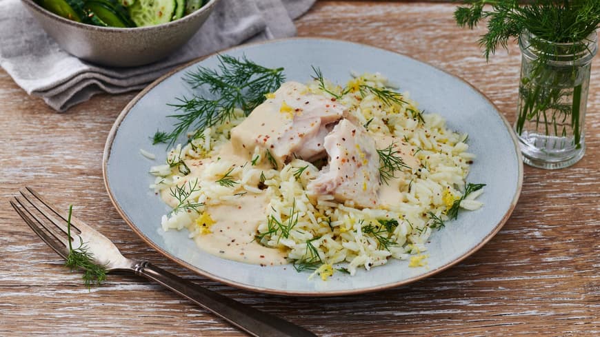 Seelachsfilet in Meerettichsahne
