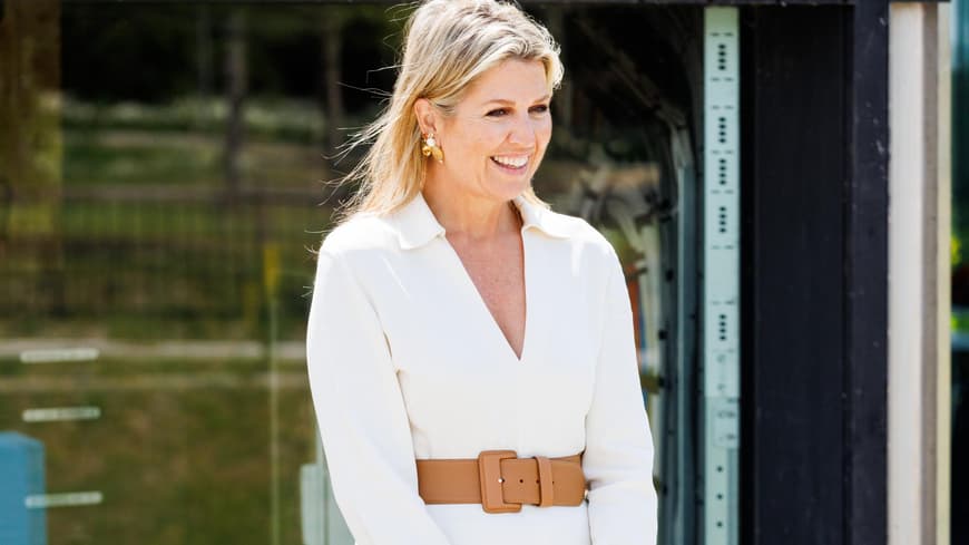 Maxima der Niederlande trägt weißes Kleid