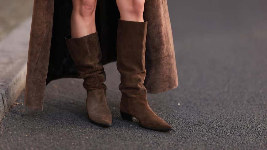Frau mit Slouchy Boots
