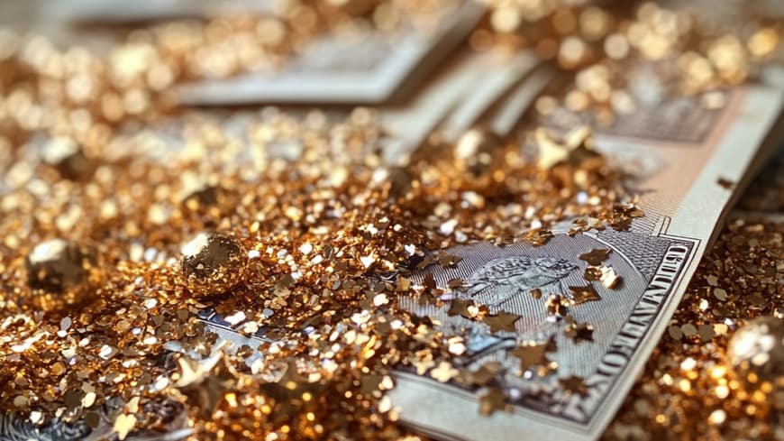 Geld in Konfetti