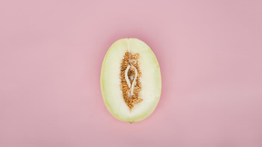 Honigmelone in Form einer Vulva