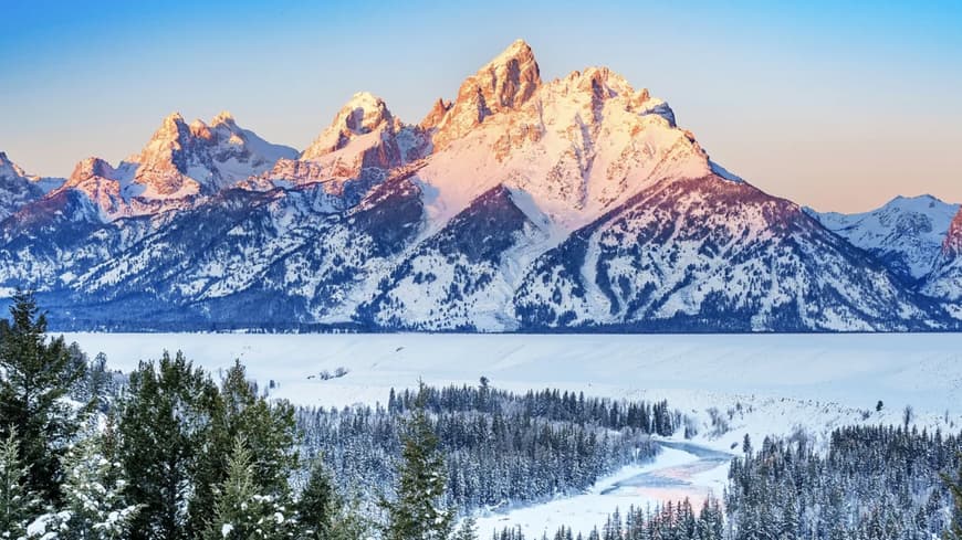Sonnenstrahlen auf die Teton Bergkette