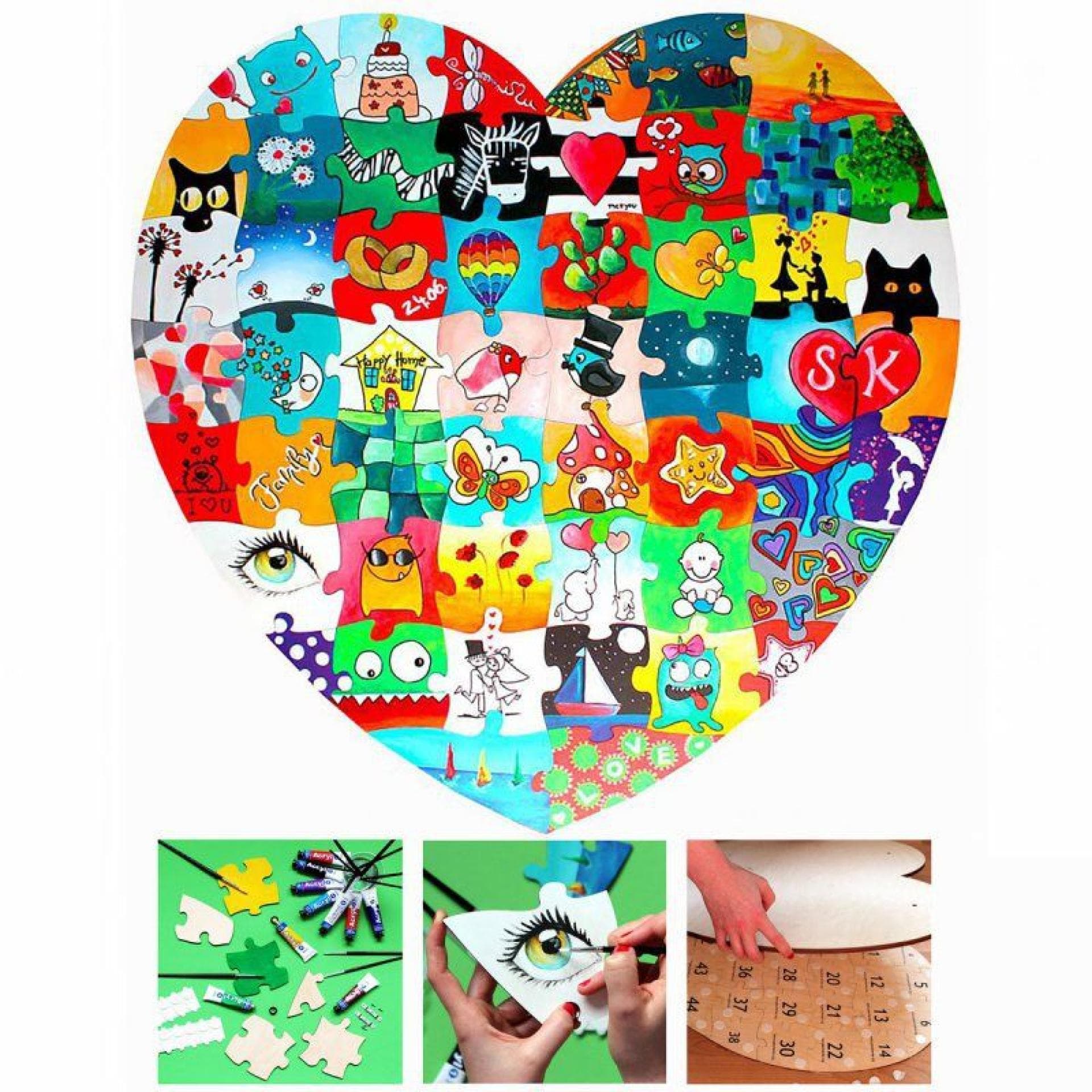 Holzpuzzle zum bemalen Holzpuzzle zum bemalen