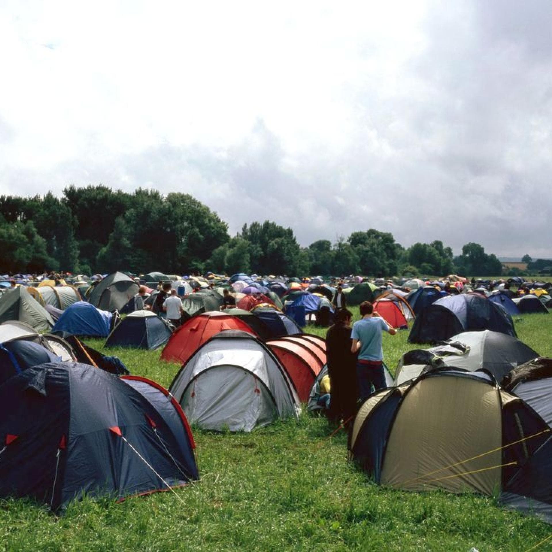 Zeltplatz Festival Campingbereich auf einem Festivalgelände