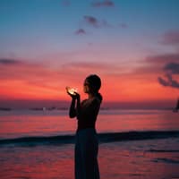 Sternzeichen Frau im Sonnenuntergang.