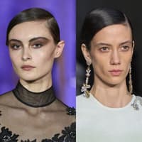 Frauen mit Seitenscheiteln