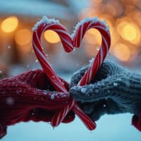 Welche 3 Sternzeichen im Dezember große Liebesgefühle erwartet, erfährst du hier. Zwei Hände halten Zuckerstangen zu einem Herz zusammen.