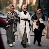 Frauen auf dem Weg zur Modenschau