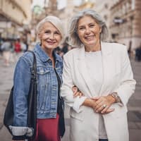 Eine Studie hat jetzt ergeben, welche Stadt das absolute Lieblingsreiseziel der Best Ager ist. Zwei ältere Frauen auf Städtereise in Wien