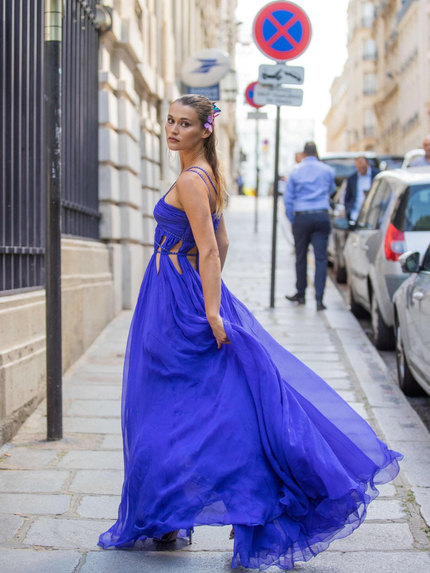 Frau Kleid blau