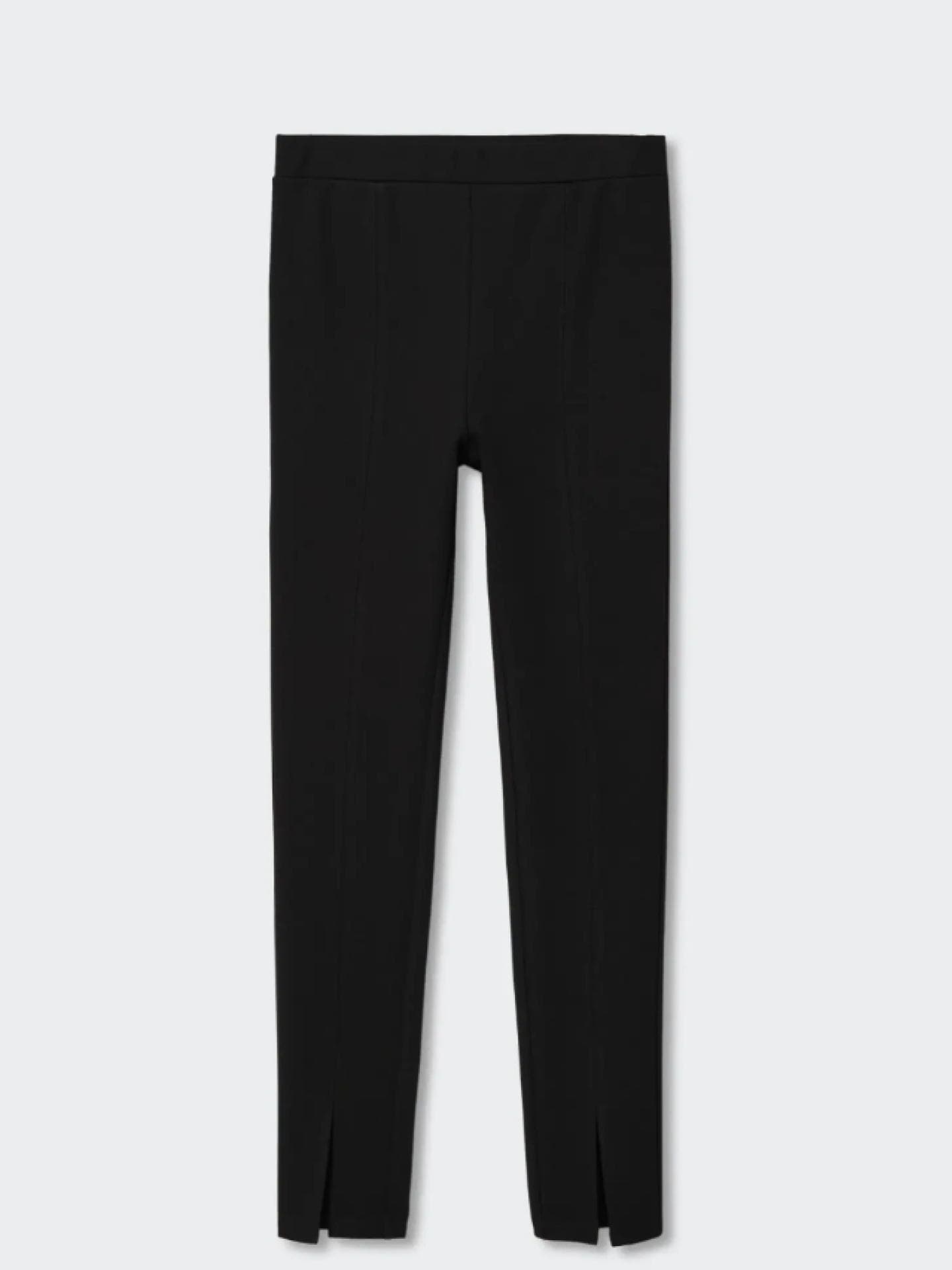 Schwarze Leggings mit Schlitz von Mango
