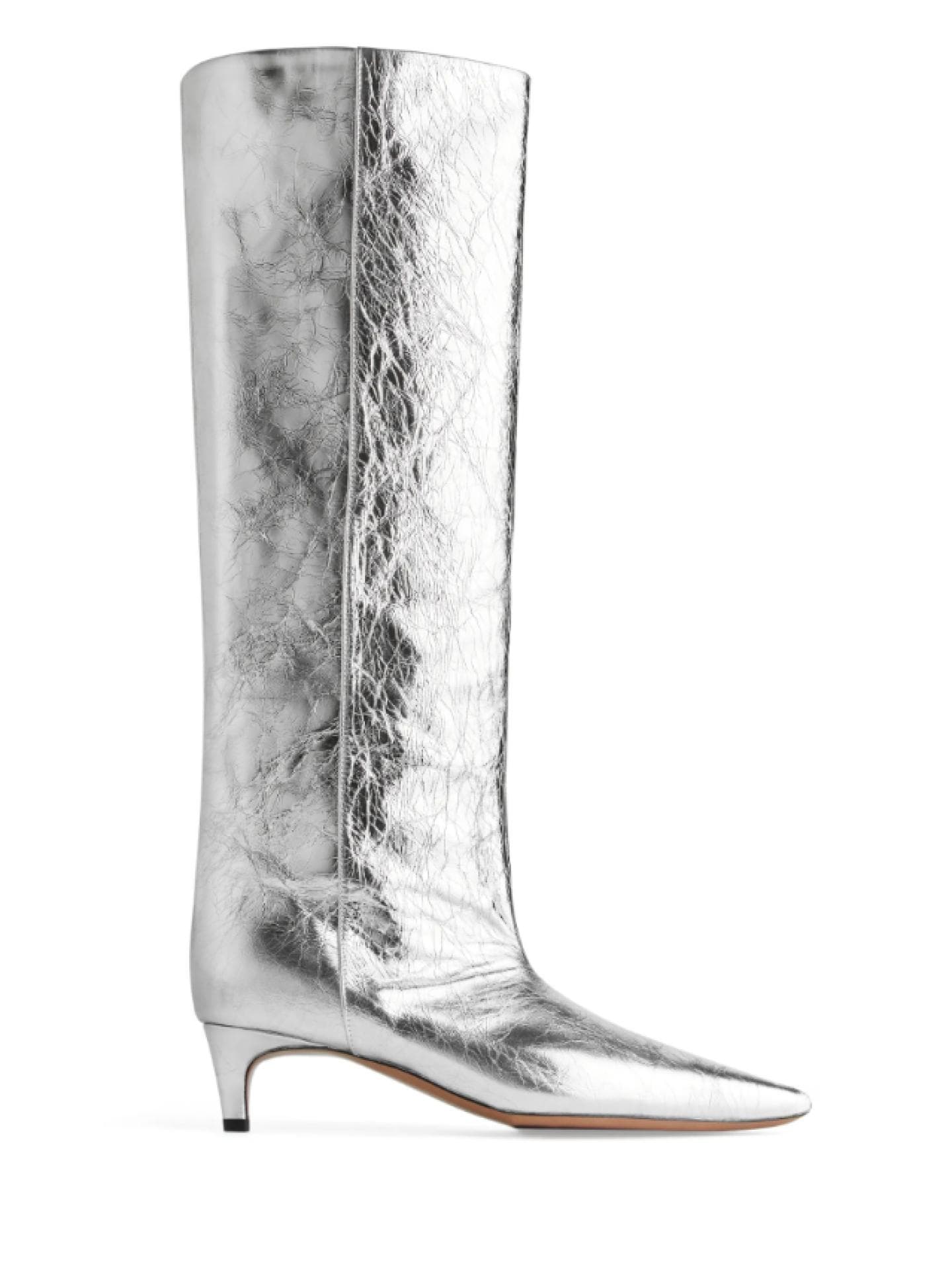 Silberfarbene Stiefel mit Kitten Heel von Arket