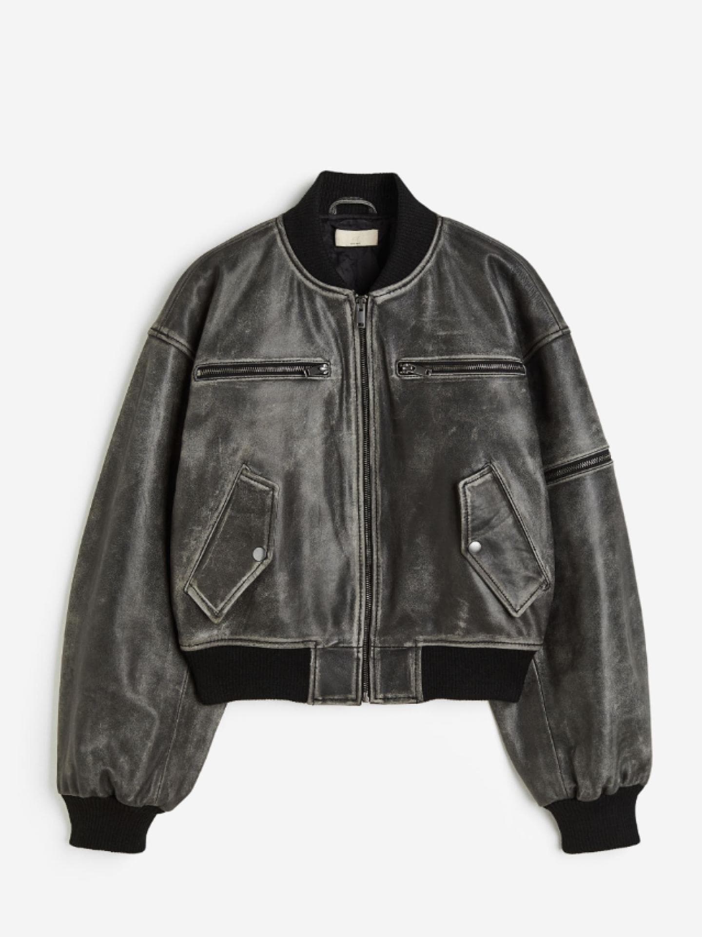 Lederjacke im Bomber-Stil von H&M