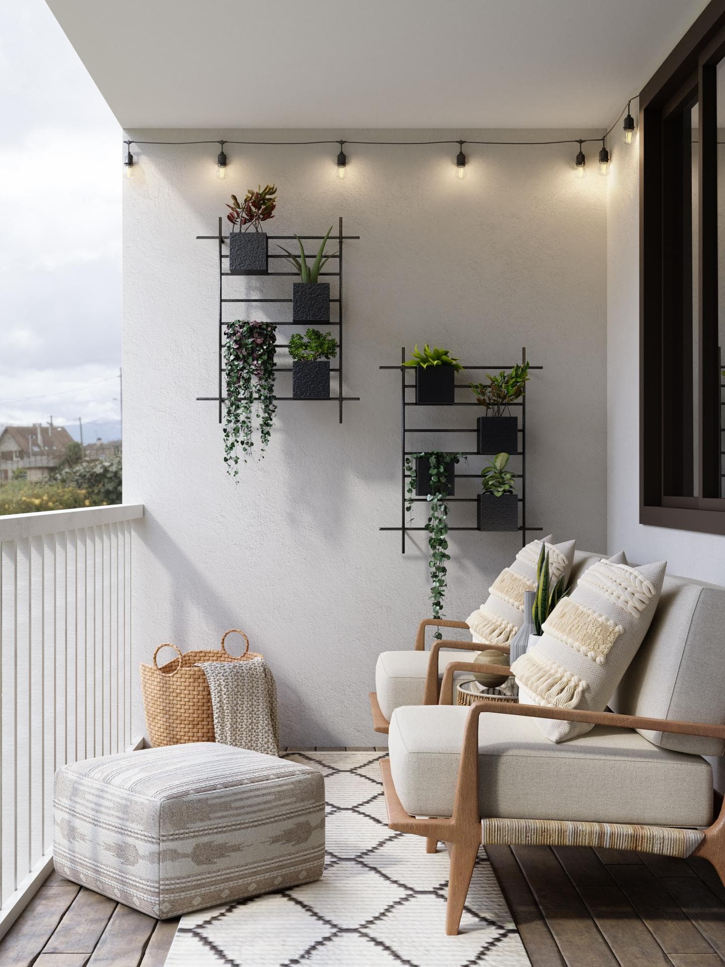Balkon mit Deko
