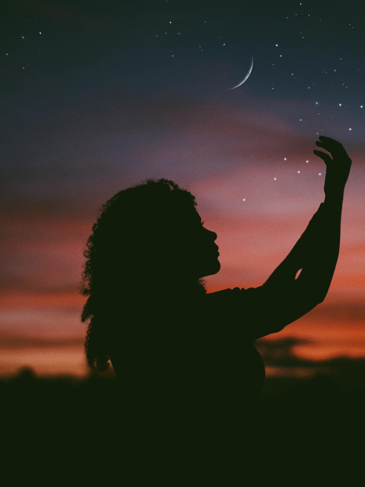 Frau und Mond