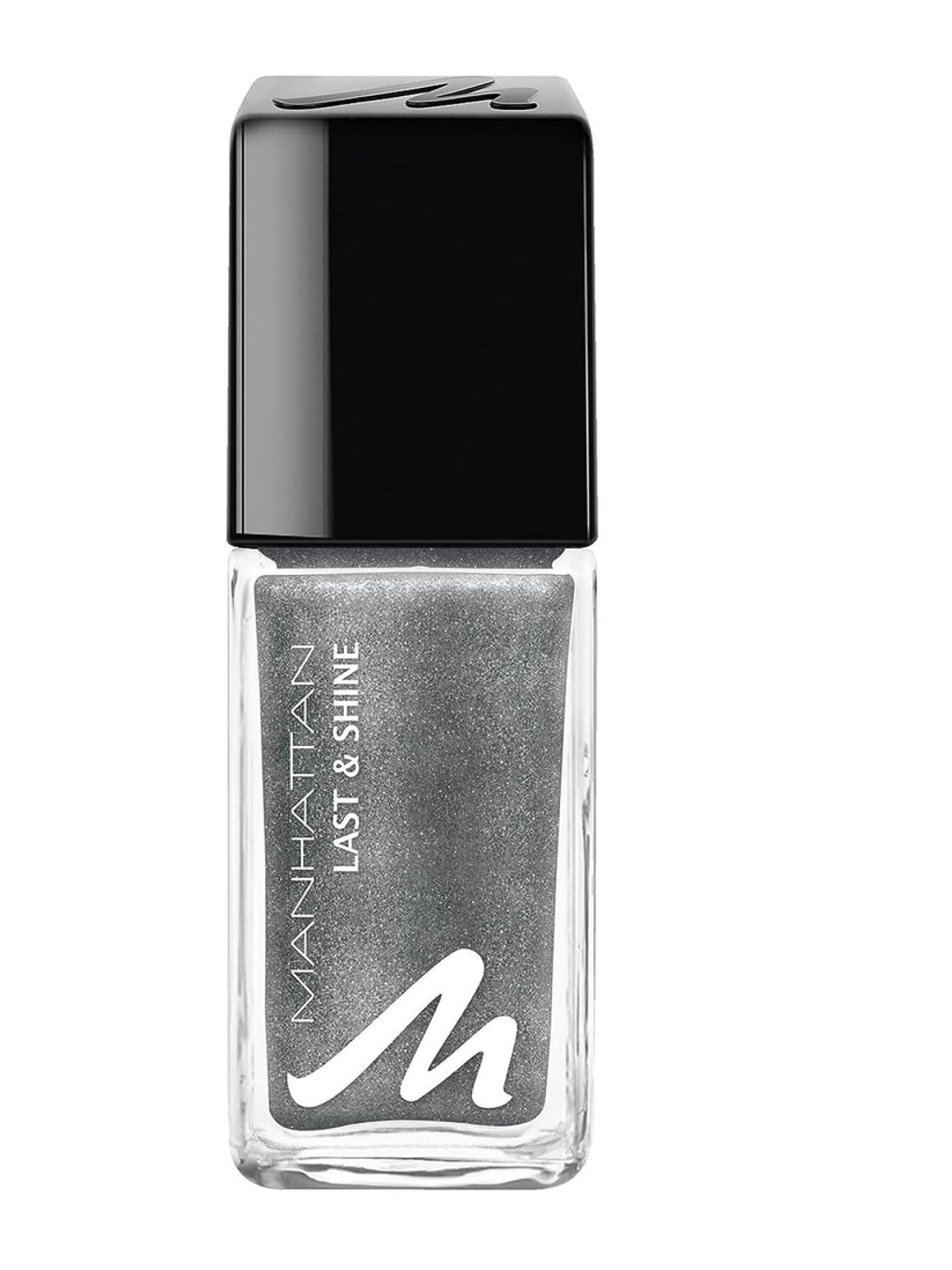 Manhattan Last & Shine Nagellack – Silberner, glänzender Nail Polish mit Glitzer für 10 Tage perfekten Halt – Farbe Silver Chrome 