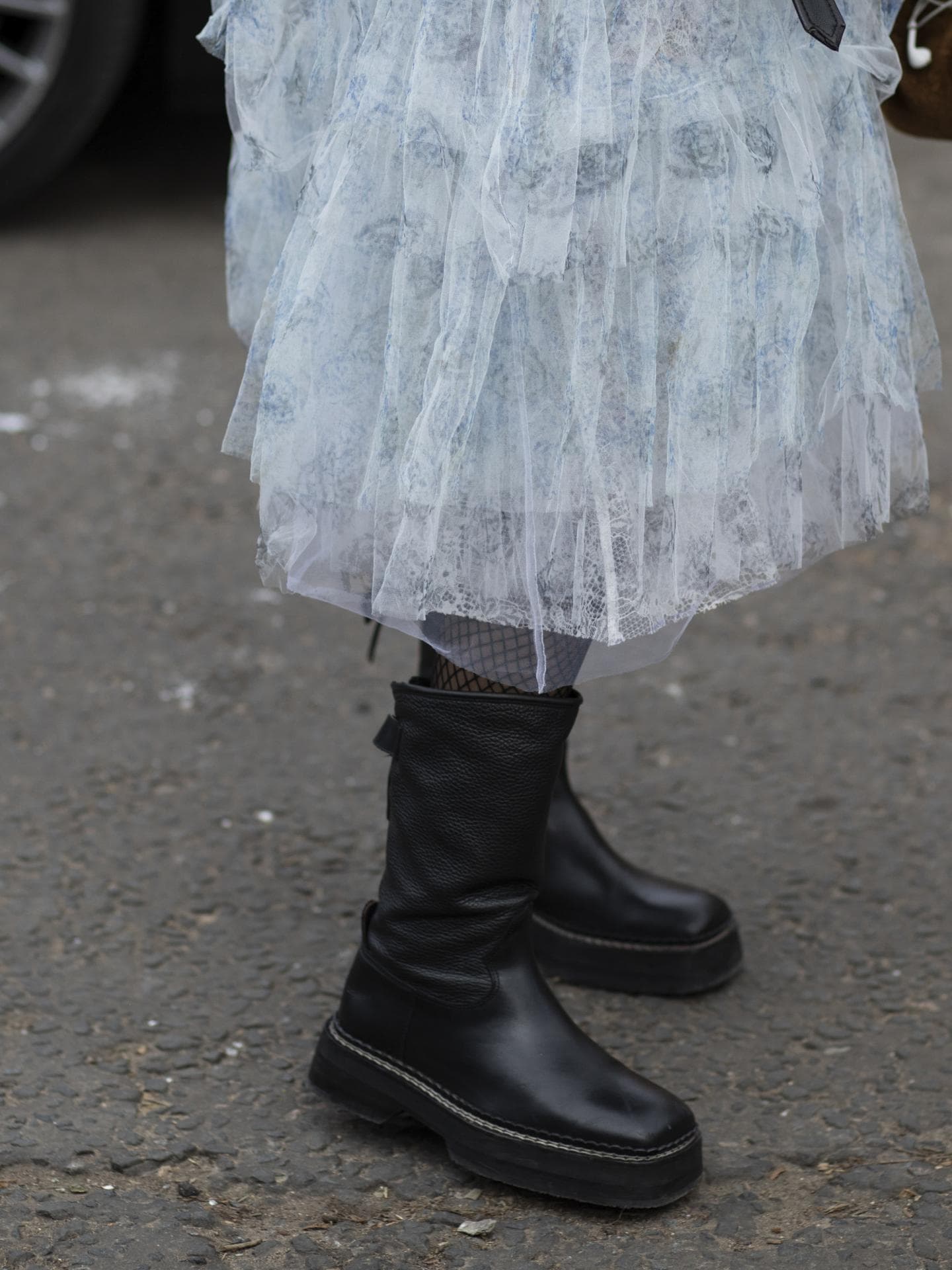 London Fashion Week Streetstyle schwarze Boots