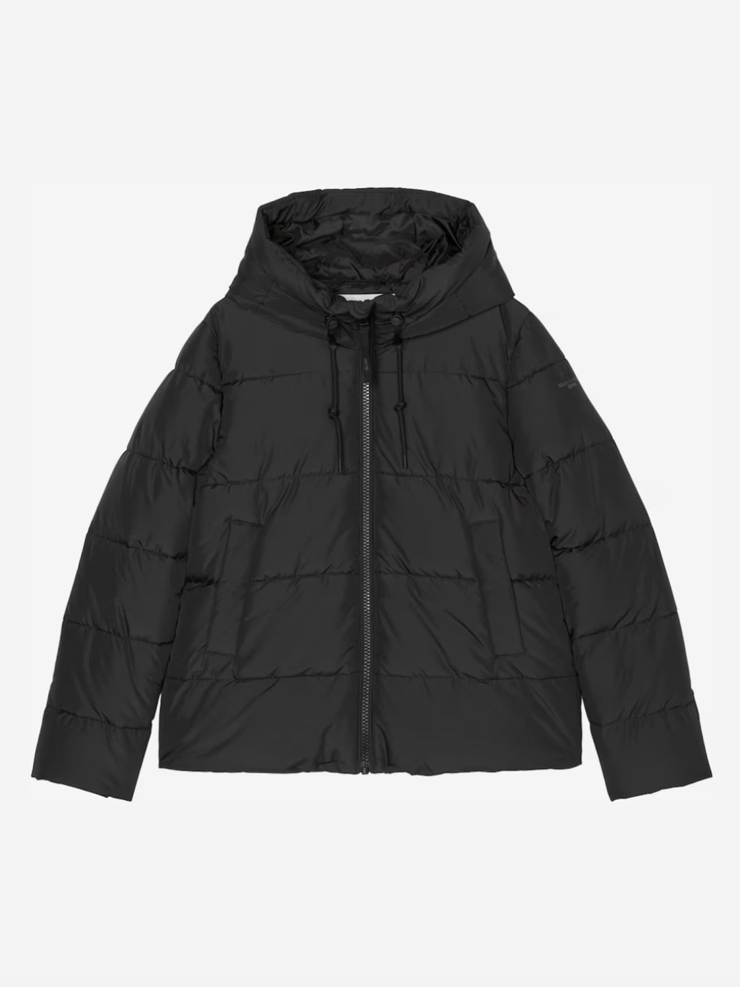 Marc O Polo gesteppte Jacke in Schwarz mit Kapuze