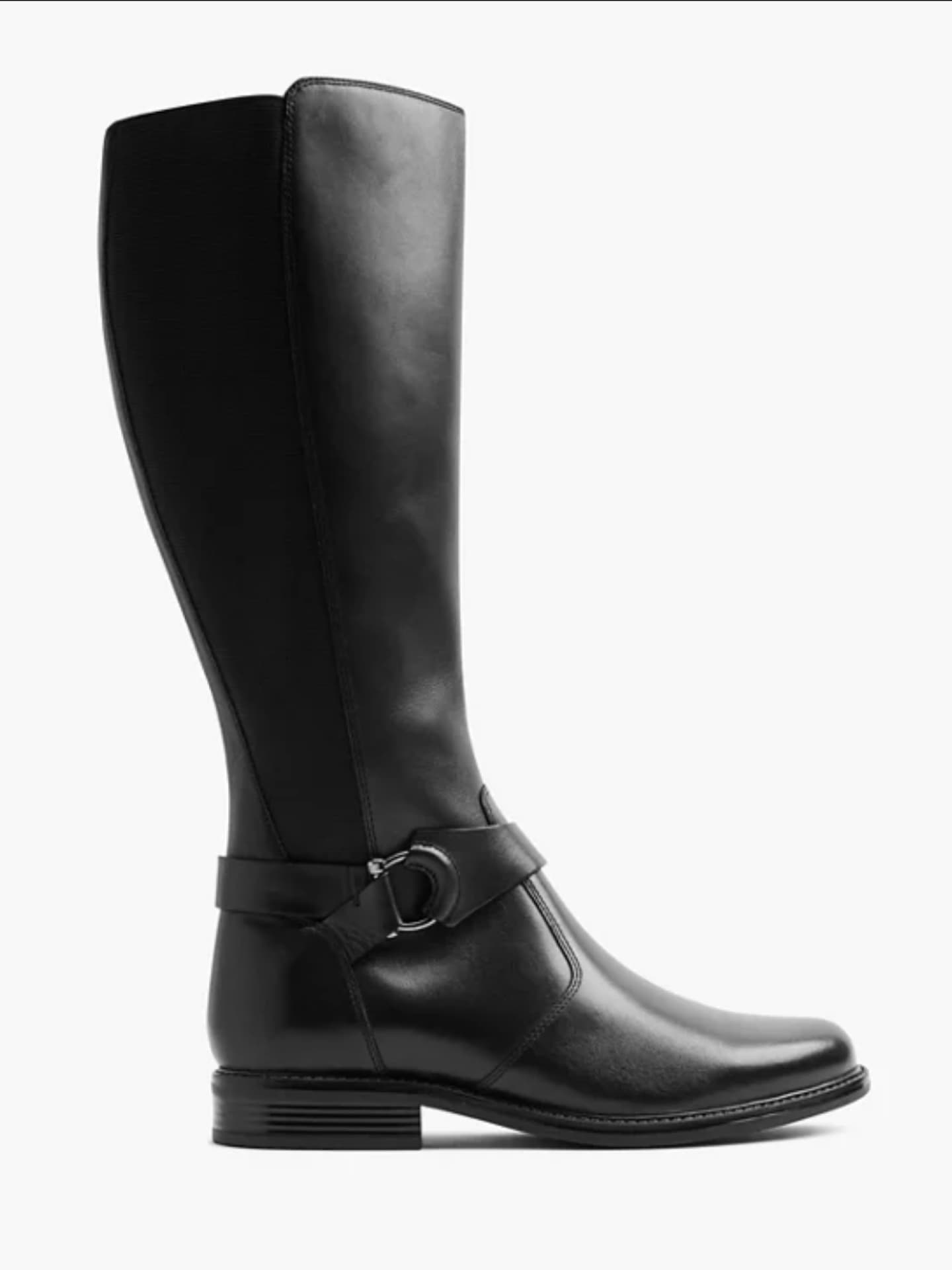 Reitstiefel aus Glattleder Deichmann in Schwarz