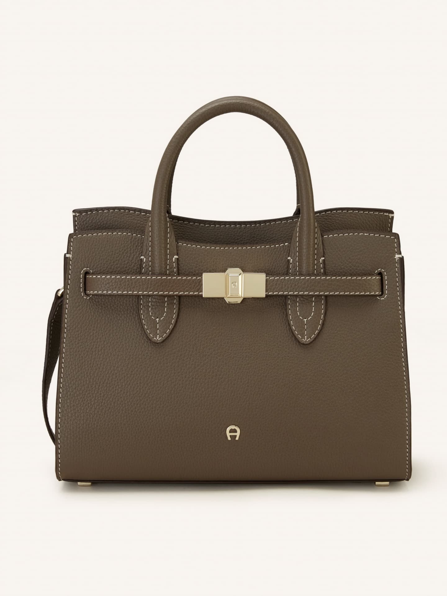 dunkelbraune Tasche von Aigner mit goldenen Details