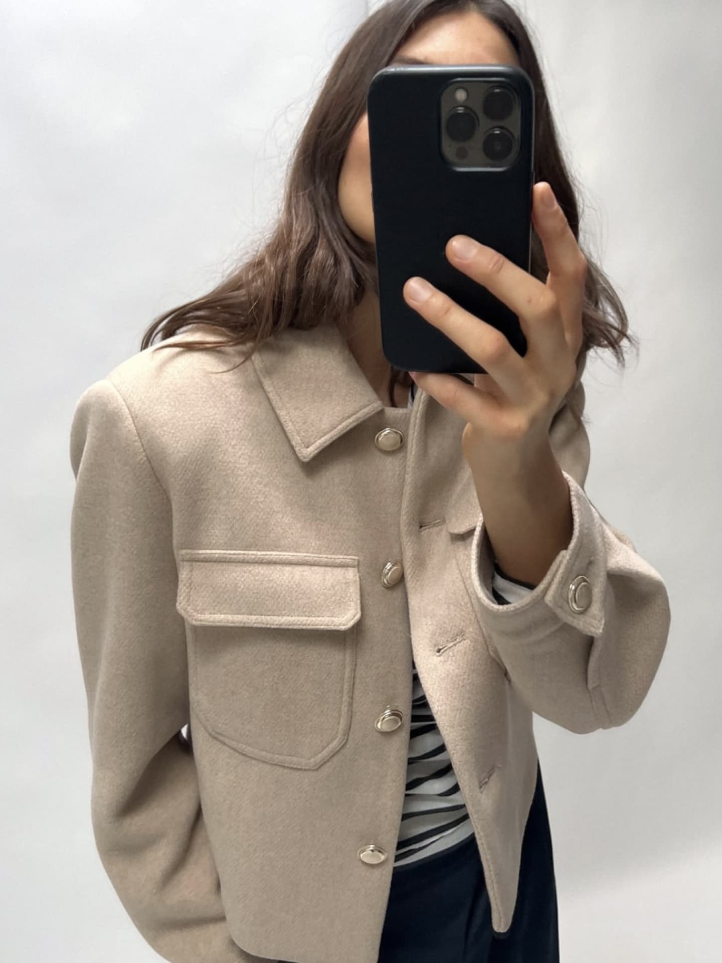Kurze Jacke aus Wollmischgewebe
