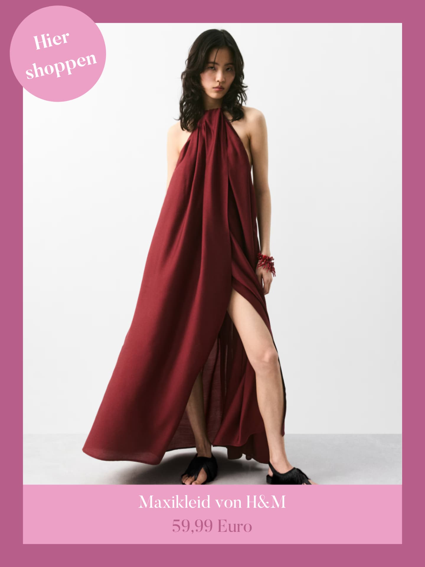H&M Maxi-Neckholderkleid