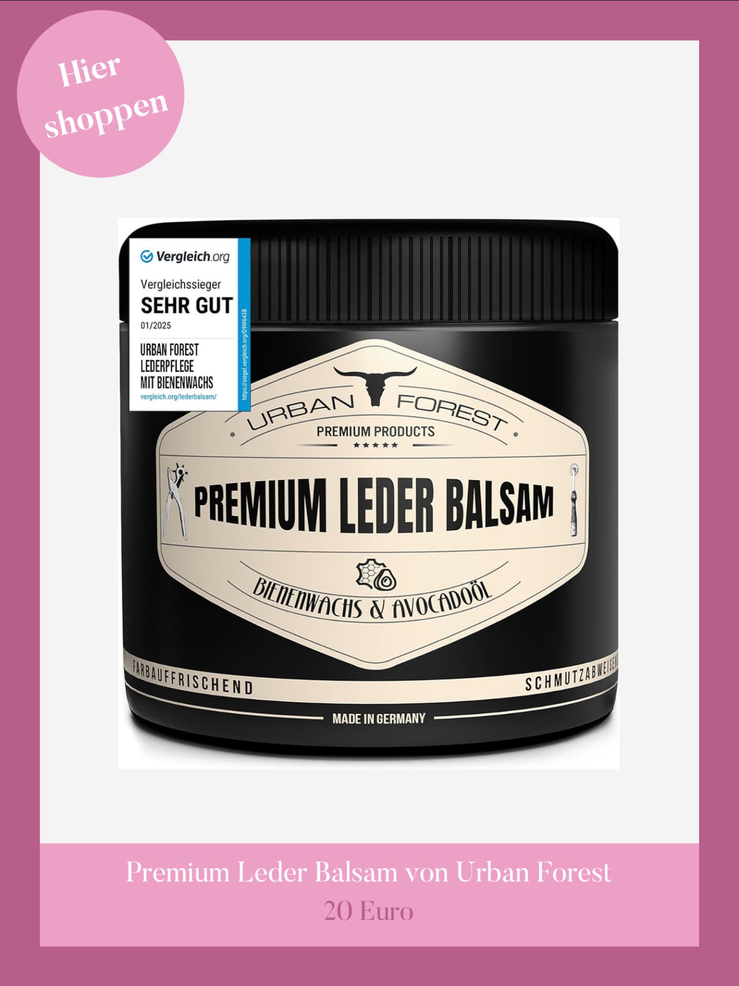 Premium Leder Balsam von Urban Forest.