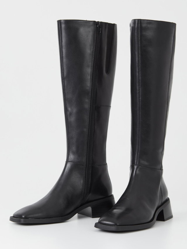 Produktbild von Kniehohen Stiefel Damen Omeslike Kniehohe Kampfstiefel Fu00fcr Damen, Flache Stiefel Mit Niedrigem Damen Stiefel Flacher Absatz