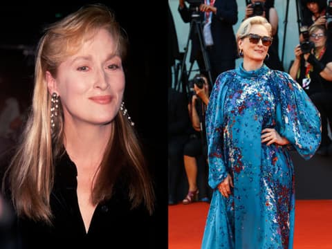 Meryl Streep hat sich toll entwickelt und sieht auch im Alter noch super aus. Meryl Streep von früher bis heute mit unterschiedlichen Looks im Alter.