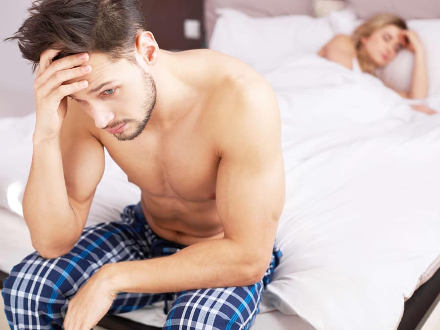 Mann Probleme Bett