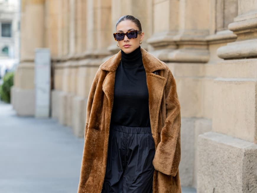 Faux Fur Mantel Streetstyle