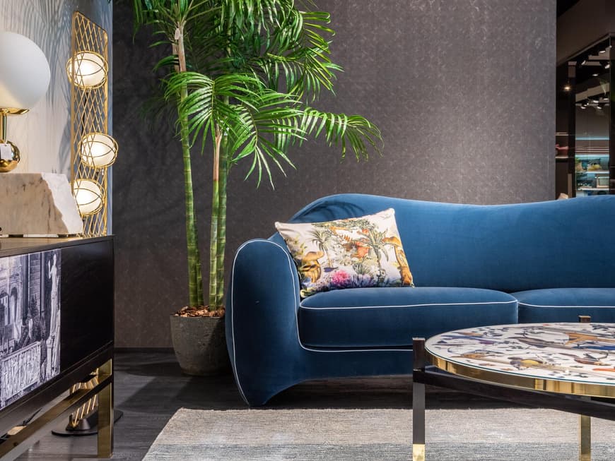 Sofa blau Wohnzimmer