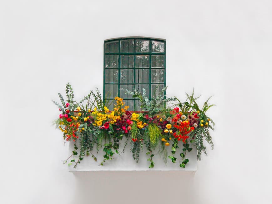 Balkon Farbe Balkon mit bunten Blumen