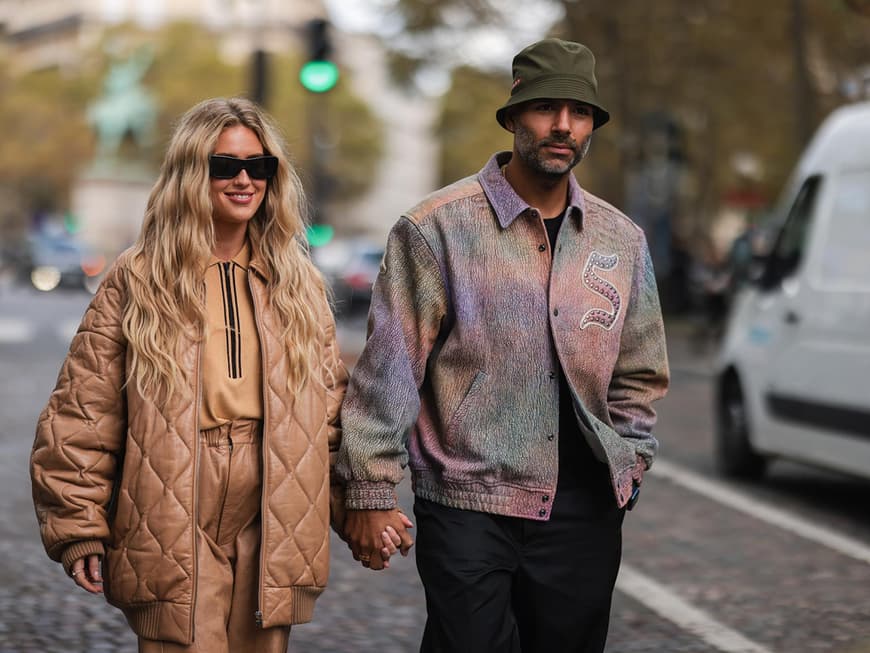 emili sindlev und ihr freund streetstyle fashion week